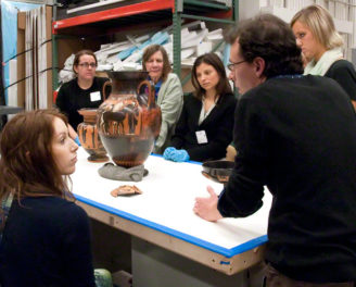 L.A. Teachers Explore Greek Vases in the Collections Store Room at the Getty Villa