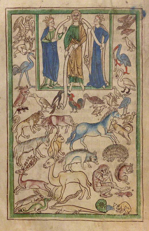 Adam Naming the Animals in the Northumberland Bestiary / English