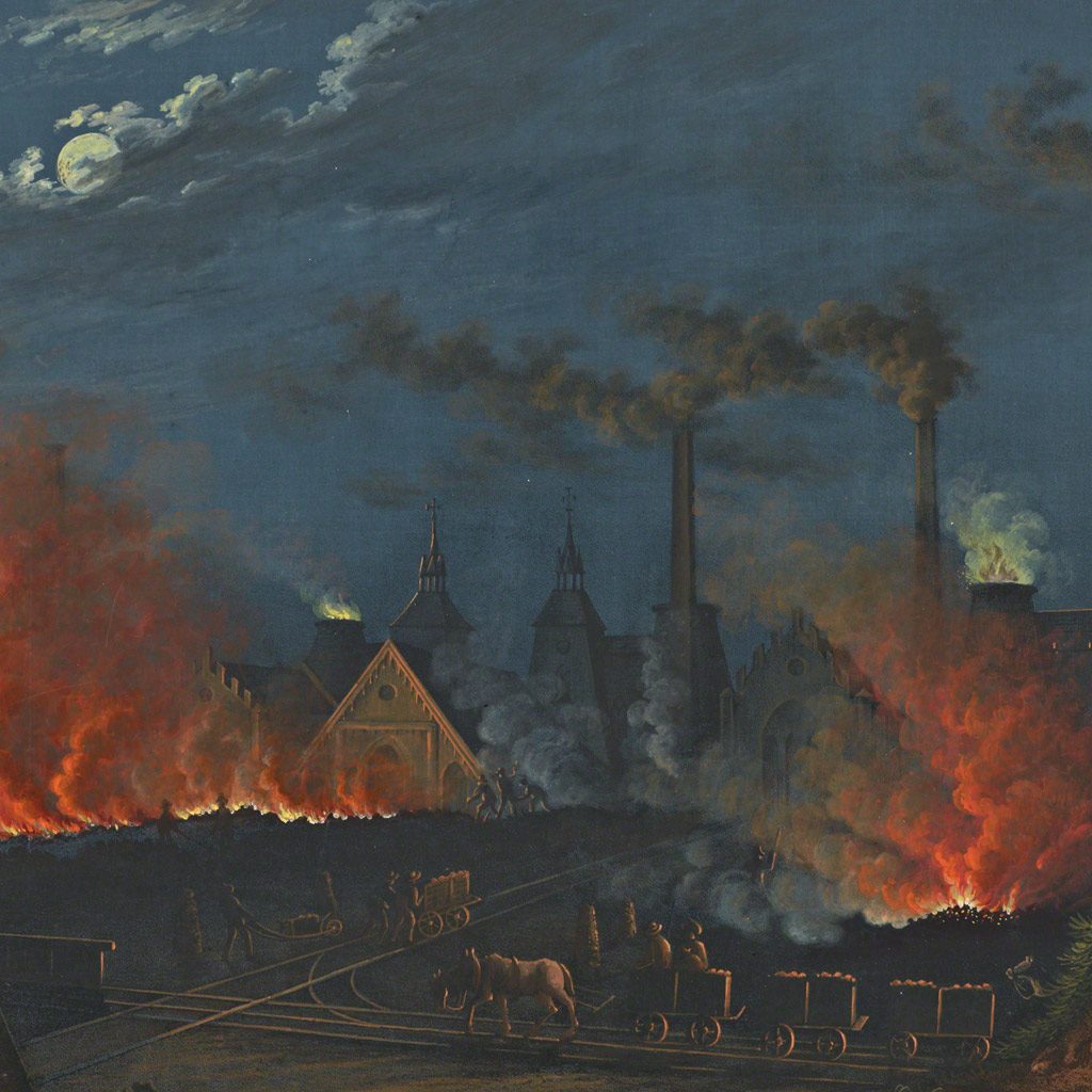 iPad wallpaper of Coal Facility at Königshütte / Carl Julius Rieden