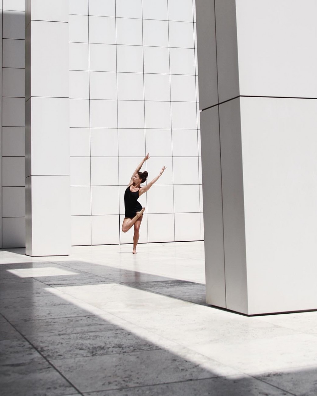 Renee Stewart dances at the Getty Center