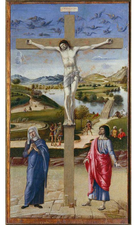 <em>Crucifixion with the Virgin and Saint John the Evangelist</em>, ca. 1458–1459. Tempera and oil on wood panel. Crucifixion with the Virgin and Saint John the Evangelist, ca. 1458–1459. Tempera and oil on wood panel.