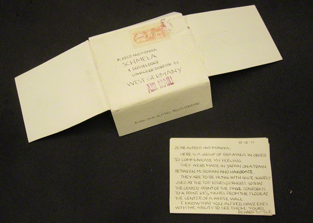 Letter from Richard Tuttle to Alfred and Monika Schmela, 1978