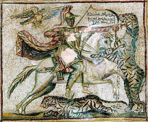 Mosaic (detail) of Odenathus as mounted archer