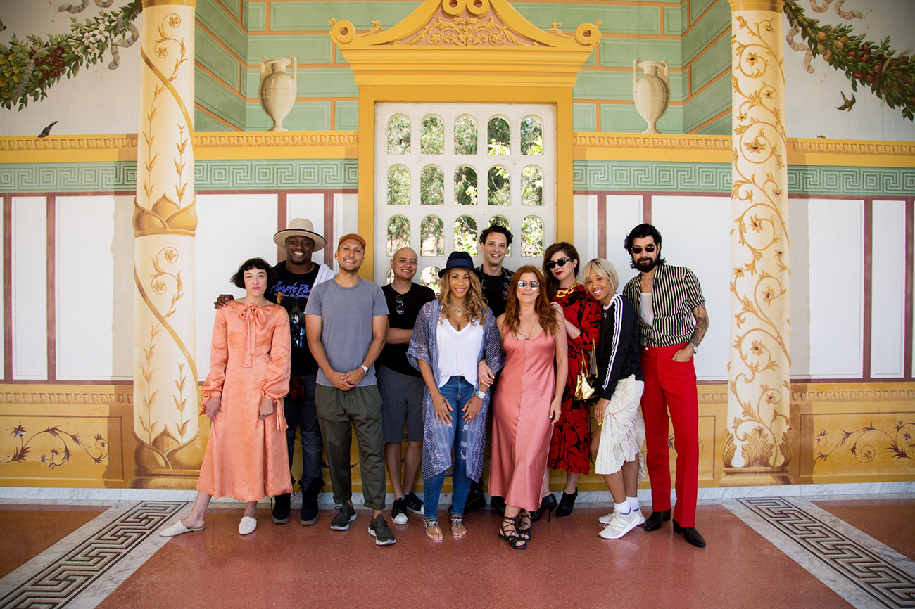 Group photo of the 10 DJs at the Getty Villa