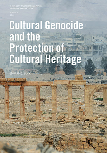 Cover of free PDF download showing a bombed landscape of ancient ruins in Palmyra, Syria
