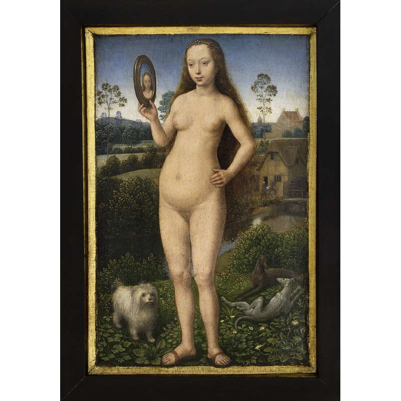 Vanitas/Luxuria, 1485, Hans Memling. Oil on oak panel, 8 11/16 × 5 1/8 in. Strasbourg, Musée des Beaux-Arts. Photo: M. Bertola