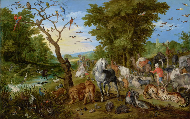 The Entry of the Animals into Noah's Ark, 1613, Jan Brueghel the Elder. Oil on panel, 21 1/2 × 33 in. The J. Paul Getty Museum, Los Angeles, 92.PB.82. Digital image courtesy of the Getty’s Open Content Program The Entry of the Animals into Noah's Ark, 1613, Jan Brueghel the Elder. Oil on panel, 21 1/2 × 33 in. The J. Paul Getty Museum, Los Angeles, 92.PB.82. Digital image courtesy of the Getty’s Open Content Program