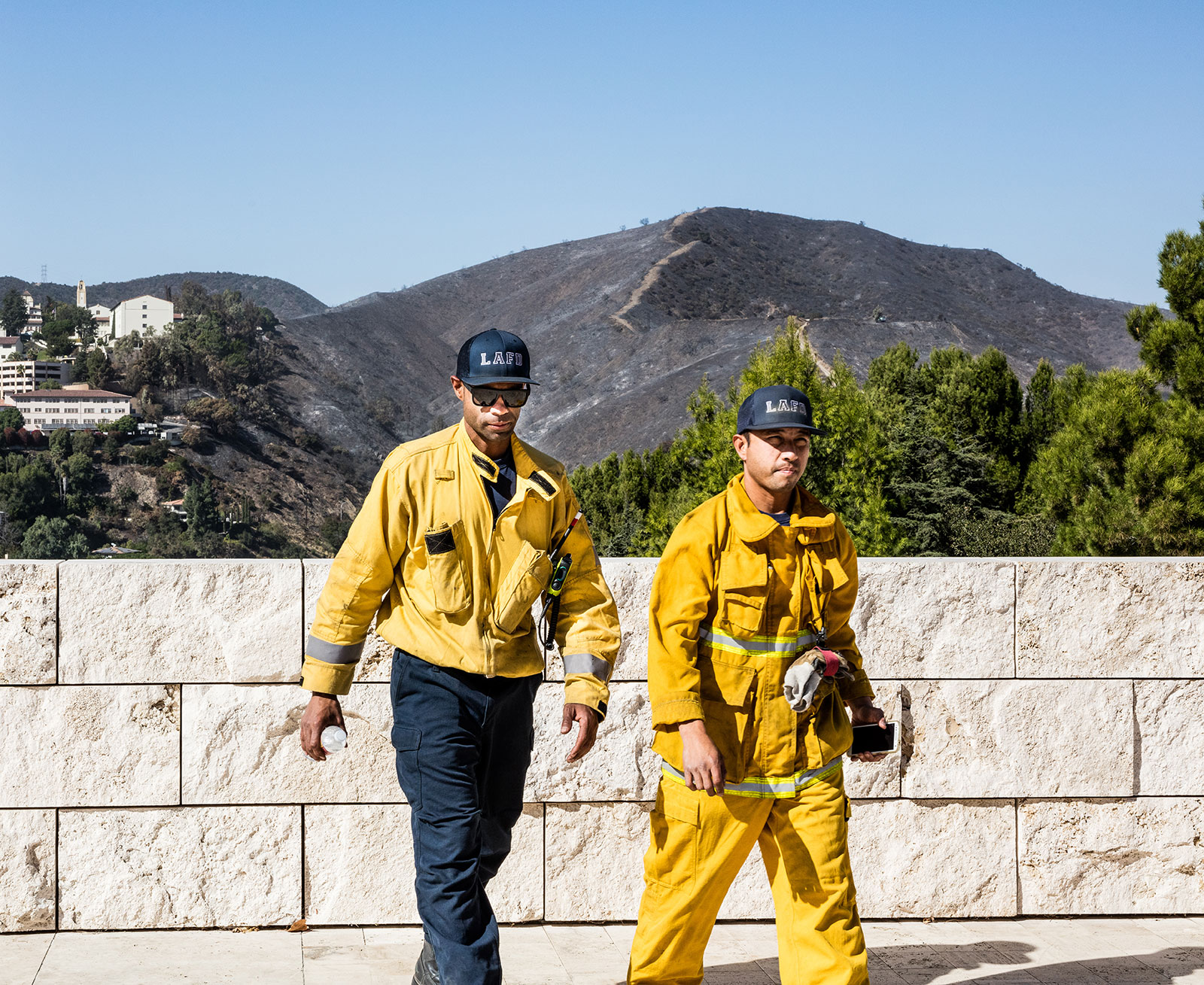 Response to the Getty Fire came from multiple agencies near and far. LAFD led the efforts. Response to the Getty Fire came from multiple agencies near and far. LAFD led the efforts.