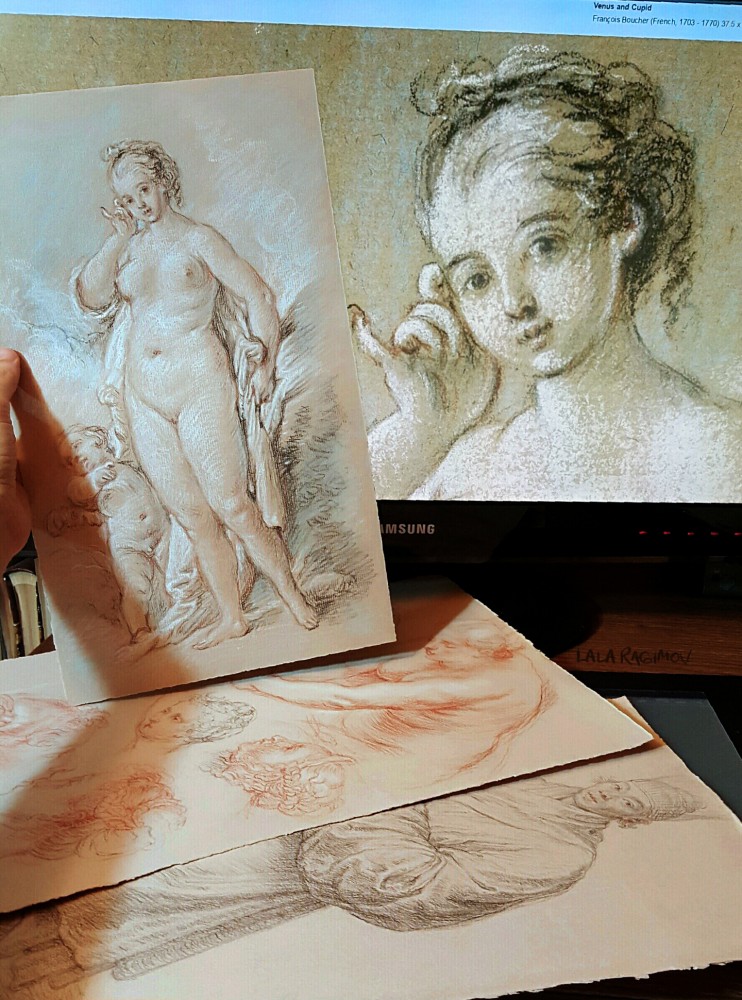 Sketches after artwork in the Getty Museum's collection