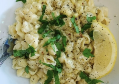 Lemon Basil Corn Ricotta Pasta